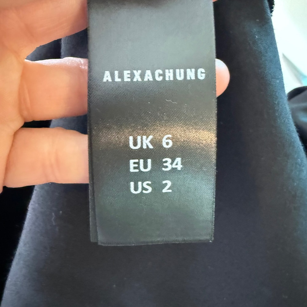 Alexa Chung Retro Black Satin Mini Dress Heart Buttons US Size 2 - Picture 7 of 9